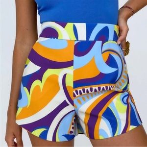 Zara High Waisted Print Shorts